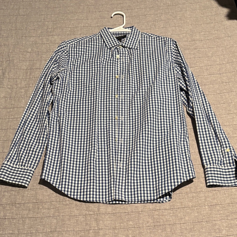 Banana Republic Navy and White Gingham Shirt